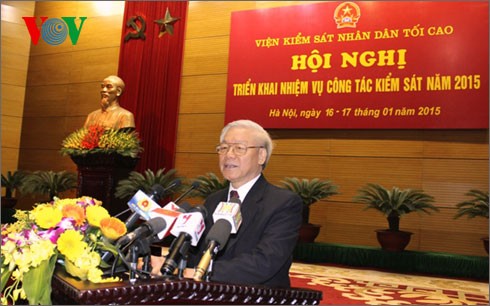 チョン書記長、検察部門の2015年の活動を展開する会議に出席 - ảnh 1